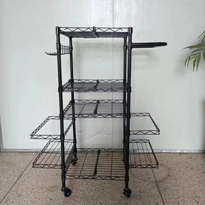 Heavy Duty Metal Shelves Wire Rack Shelving Unit, Adjustable Storage Shelves with Wheels for Home kitchen Garage