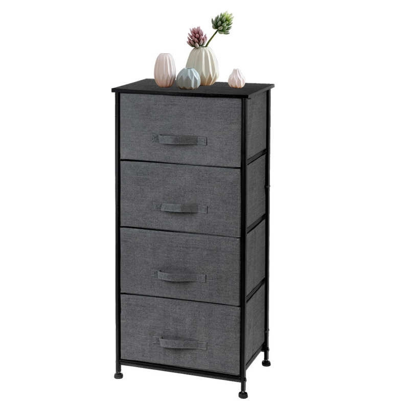 Factory Supply Different Color Home Bedroom Office Non-Woven Fabric 4 Layers Fabric Storage Drawer Unit