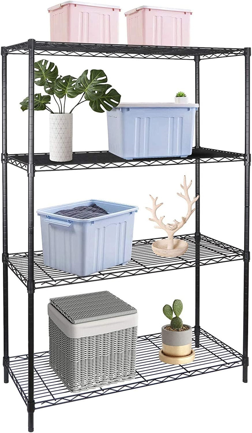 High Quality Home Garden Storage Customized 4 Shelf Heavy Duty Storage Shelving Steel Organizer Wire Rack