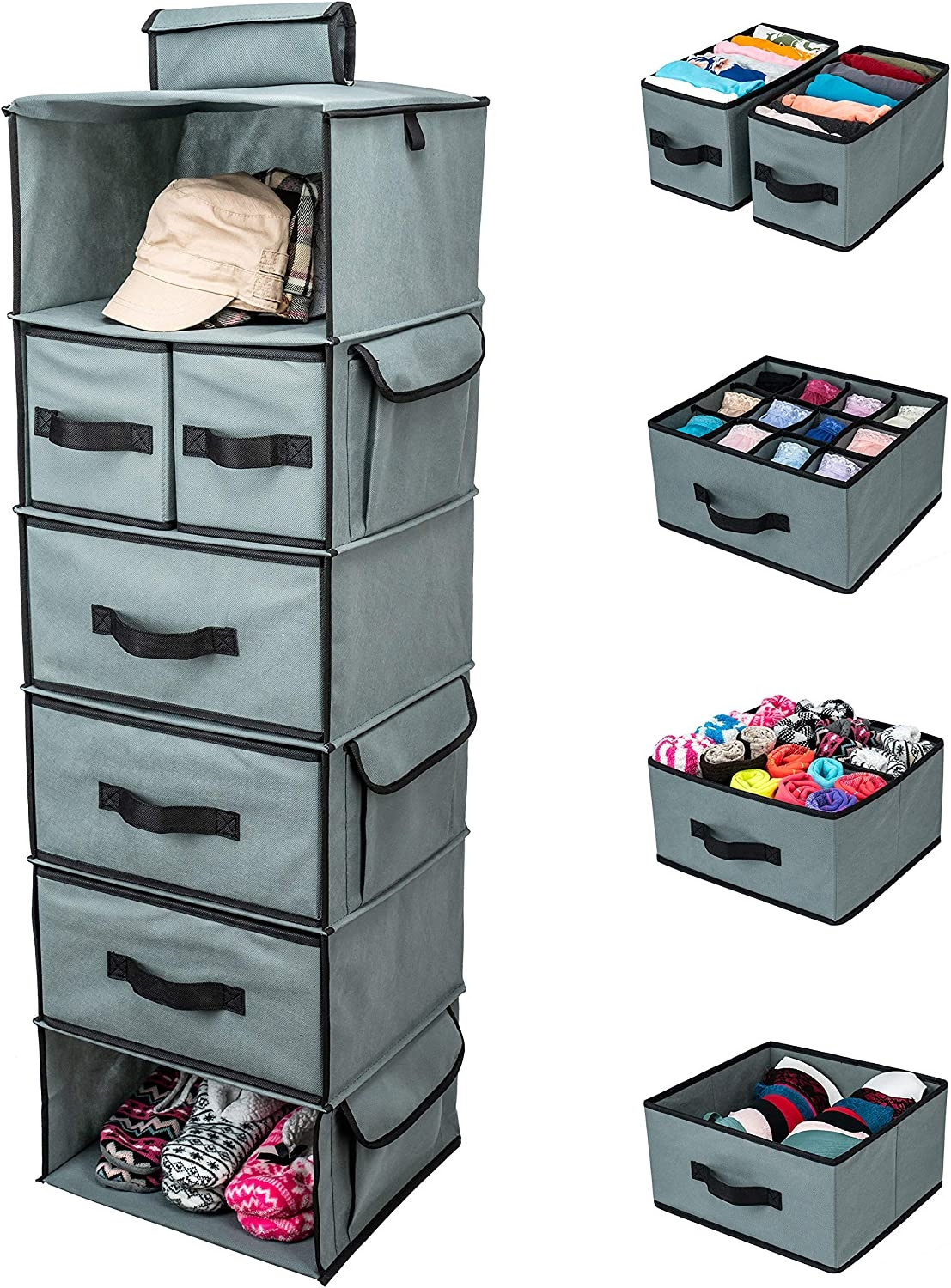 Wholesale 6 Shelf Collapsible Hanging Closet Drawer Organizer Wardrobe Shoe Clothes Storage Bag