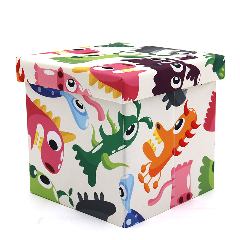 Factory Collapsible Ottoman Foldable Animal Toy Fabric Storage Box Cube Chest Basket Organizer For Kids