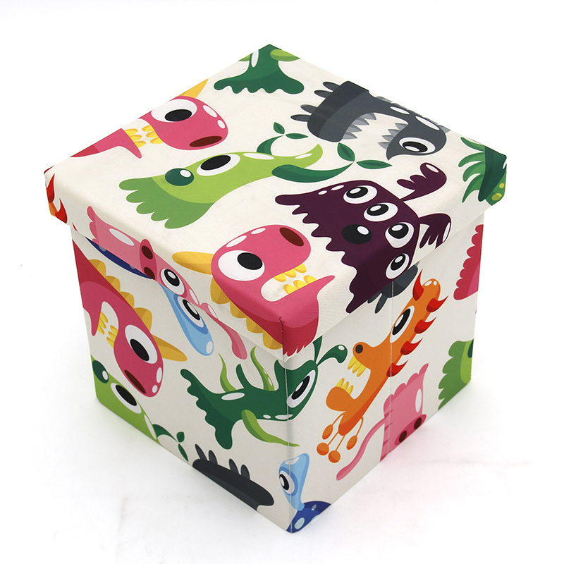 Factory Collapsible Ottoman Foldable Animal Toy Fabric Storage Box Cube Chest Basket Organizer For Kids