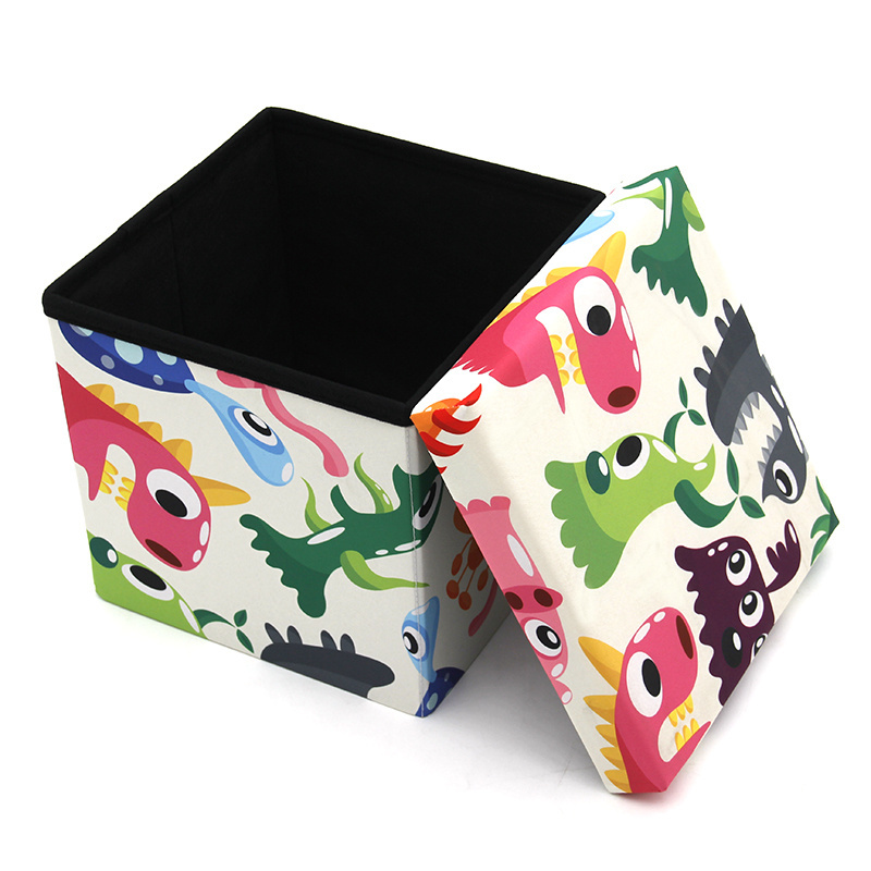 Factory Collapsible Ottoman Foldable Animal Toy Fabric Storage Box Cube Chest Basket Organizer For Kids