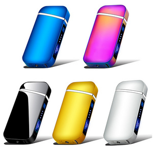 Dual arc charging lighter usb touch sensing lighter metal windproof electronic cigarette lighter