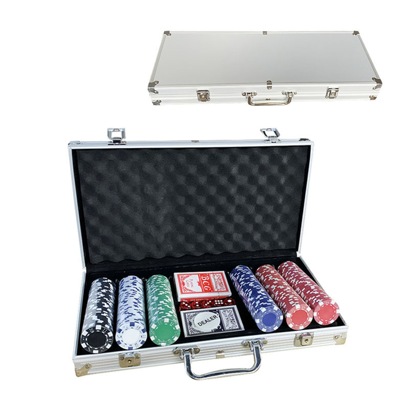 Wholesale Professional Custom Logo poker chips set 200 300 500 1000 chips with aluminum box