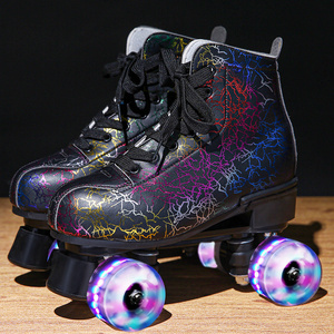 adjustable children's flashing kick roller skates shoes 4 wheels price four wheel fancy roller skating rink pulley shoes