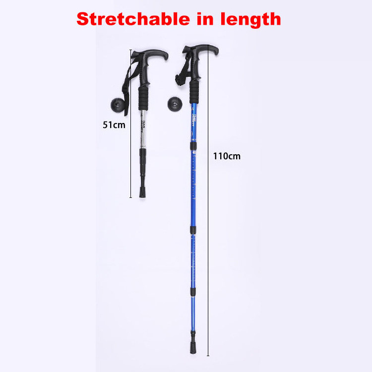 Aluminum trekking cane hiking stick elderly outdoor folding walking sticks for men support custom LOGO service