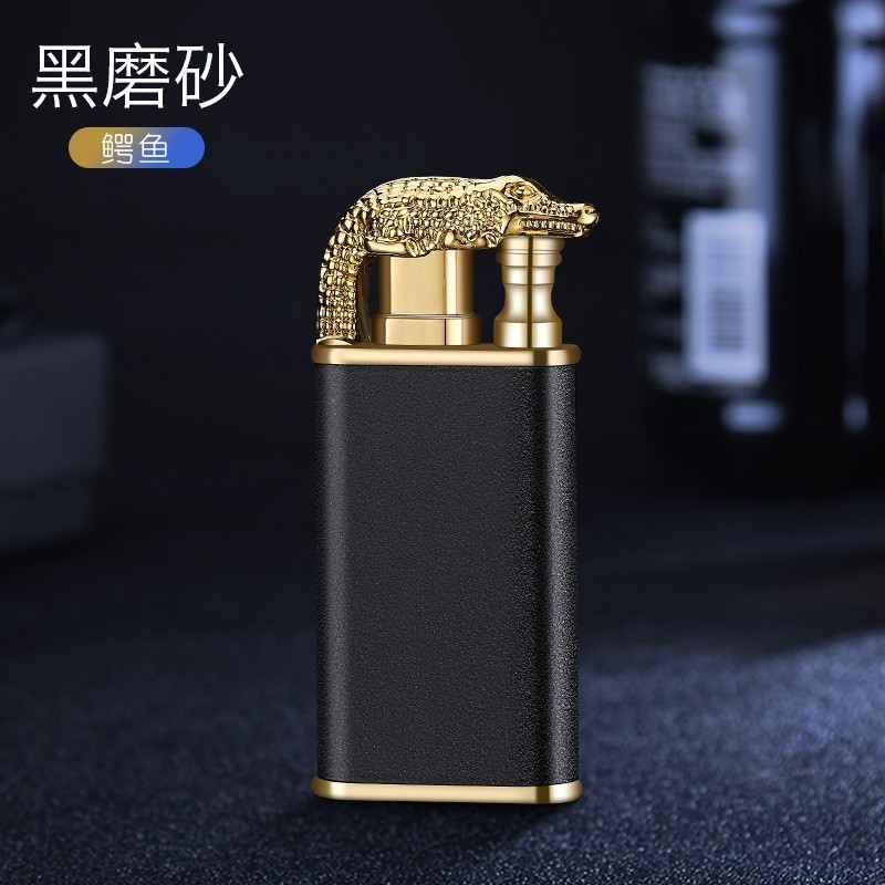 2023 new metal Crocodile gas lighter luminous cigarette lighter