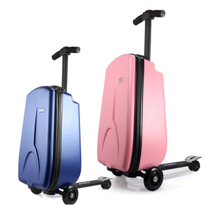 Hot sale electric luggage scooter suitcase kids collapsible suitcase with scooter