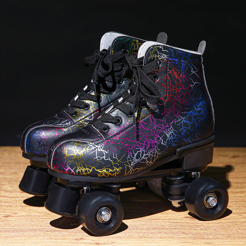 adjustable children's flashing kick roller skates shoes 4 wheels price four wheel fancy roller skating rink pulley shoes