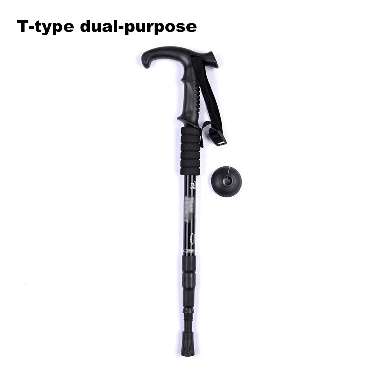 Aluminum trekking cane hiking stick elderly outdoor folding walking sticks for men support custom LOGO service