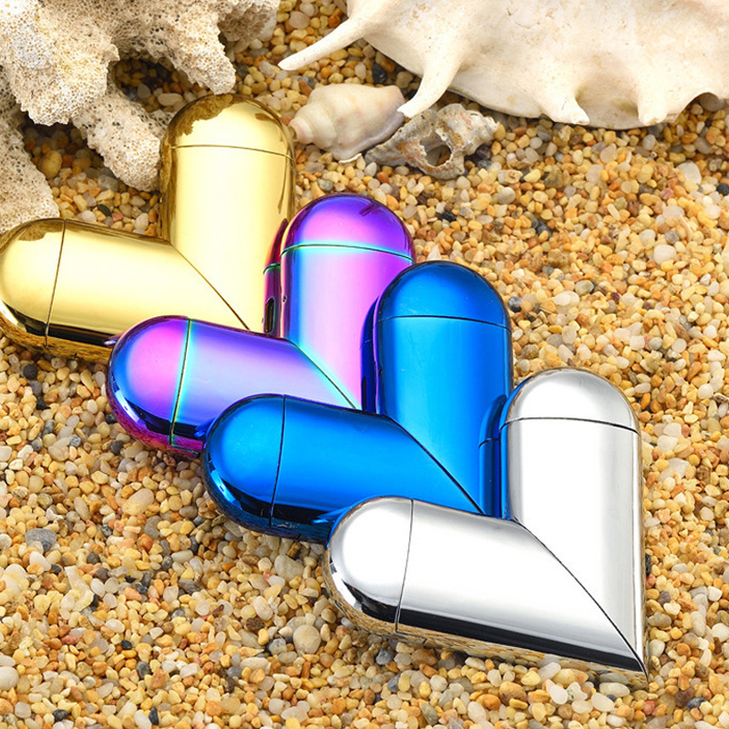 Heart shape lighter inflatable charging gas electric dual use lighter usb custom creative folding personality gifts & smoking ac