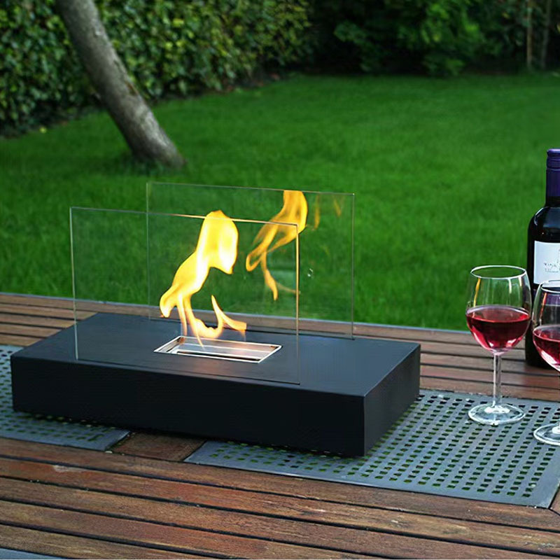 2023 Hot table top fireplace Ecological Smokeless Bio Ethanol Fire Glass Outdoor portable fireplace