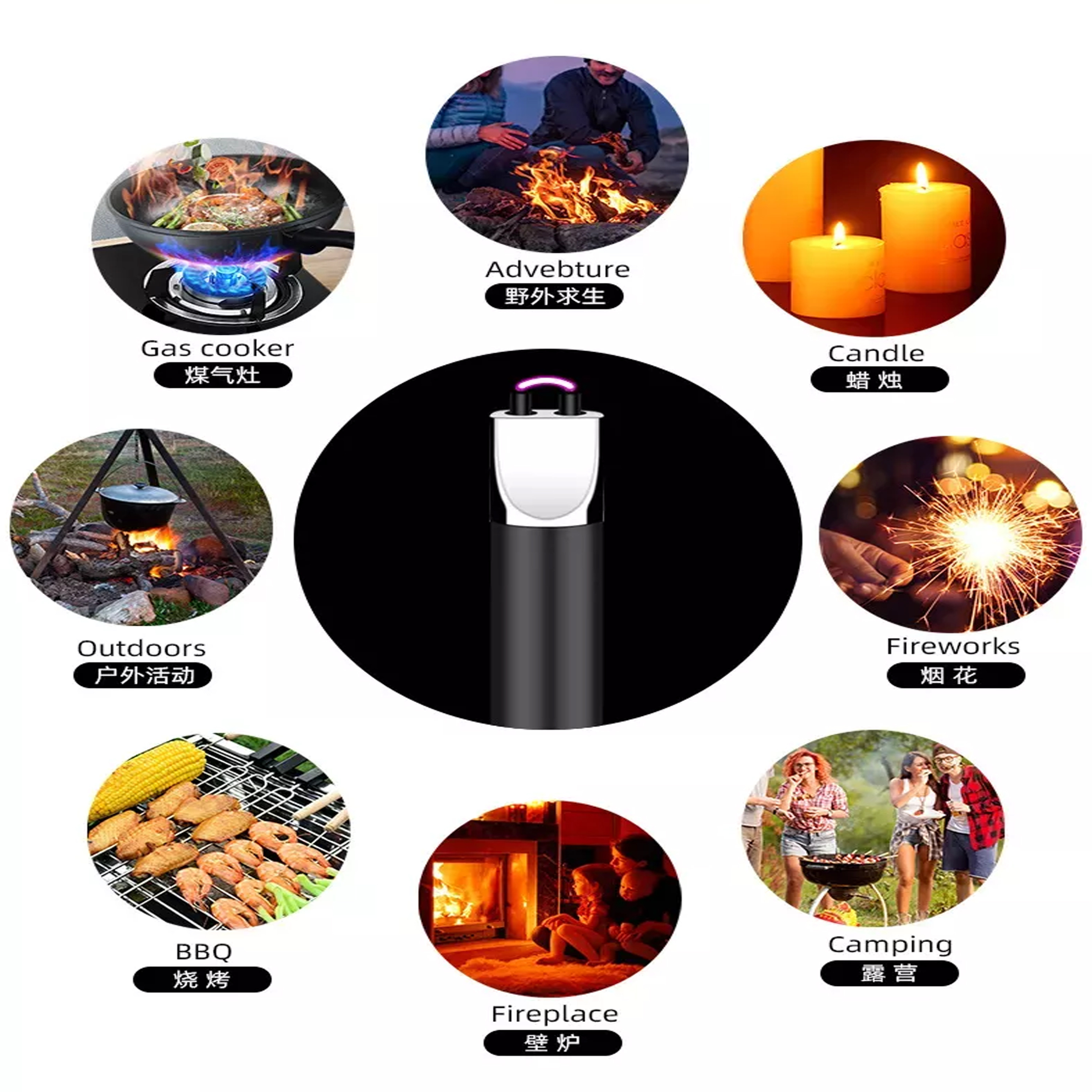 Wholesale usb rechargeable electric candles lighter plasma bbq electric lighter cute lighters