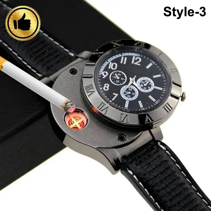 Smart watch lighter cigarette for men wristwatch gift electronic USB rechargeable cheap price OEM lighter watch