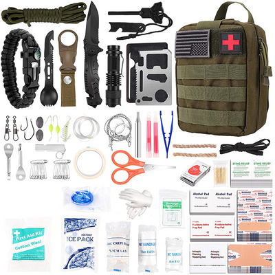 Survival first aid kit pouch outdoor first aid kit with emergency medical supplies suitable for hiking hunting disaster camping