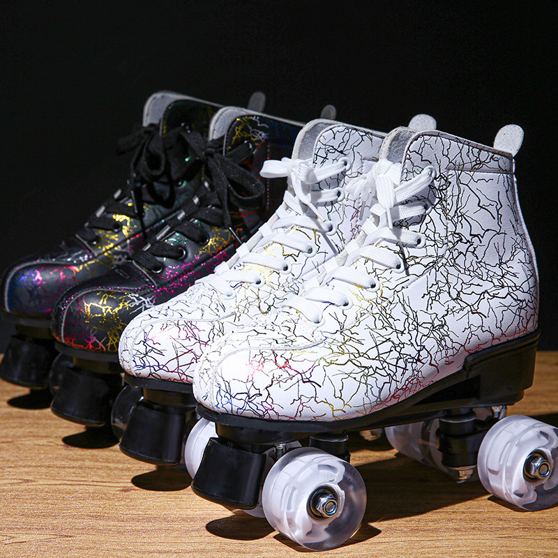 adjustable children's flashing kick roller skates shoes 4 wheels price four wheel fancy roller skating rink pulley shoes