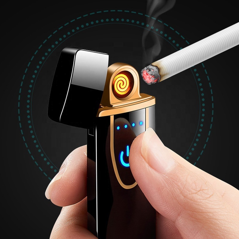 Windproof charging touch screen electric lighter rechargeable slim cigarette lighter watch usb electronic lighter custom LOGO