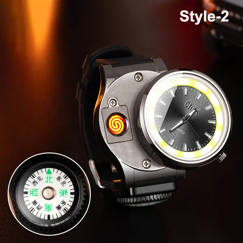 Smart watch lighter cigarette for men wristwatch gift electronic USB rechargeable cheap price OEM lighter watch