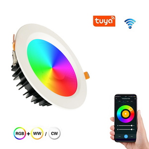 Custom Changeable Dimmable Zigbee Wifi Tuya Dmx SMD 7W 12W 20W 36W Smart Led RGBCW RGB Downlight