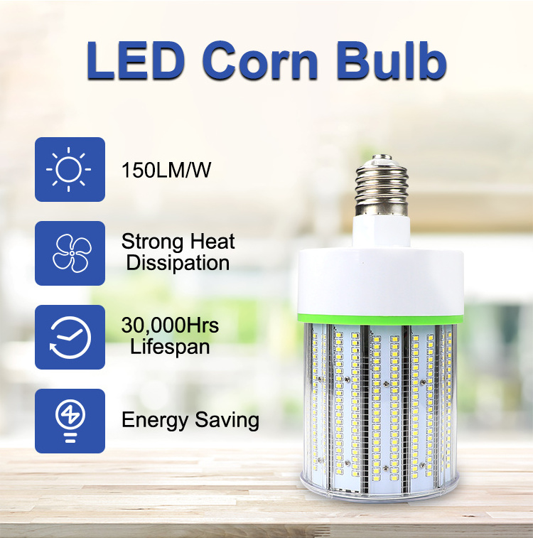 Factory Led Corn Lamp 50W Outdoor Led Garden Street Lamp 5000K SMD2835 E27 E40 150W Energy Saving Explosion-proof Corn Led Bulb