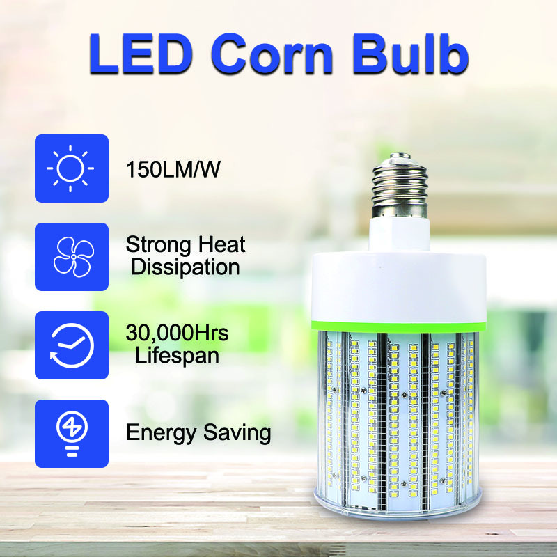 Super Bright 15000 Lumen Green 35W 100 Watts 120W 200 Watt IP65 Waterproof Led E27 E40 Corn Bulb Lamp