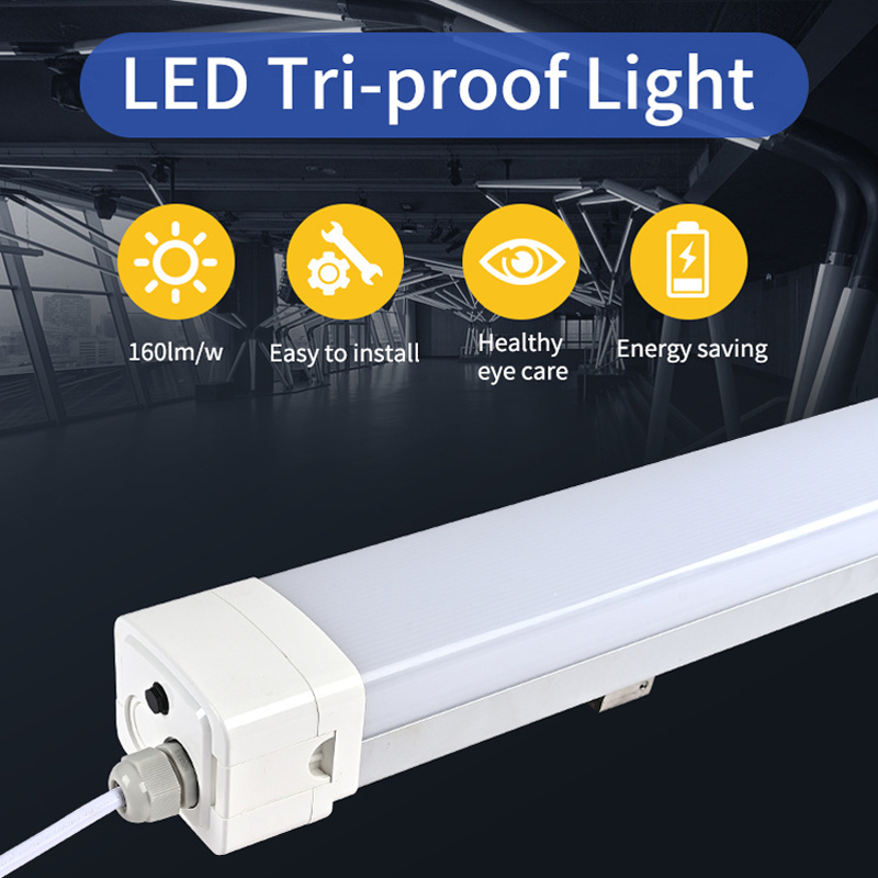 ShenZhen 120cm IP65 New Arrival Plug And Play Emergency Led Tri-Proof Batten Light Lighting