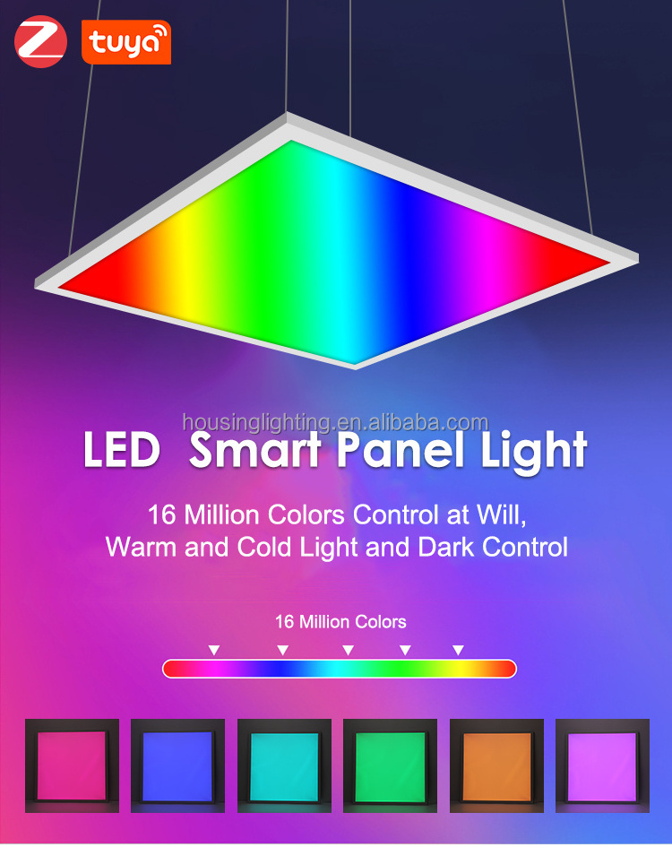 OEM ODM 3CCT RGB Wall Panel Light 15W 18W 3030 3060 6060 6262 Smart Zigbee Ceiling Light Panel