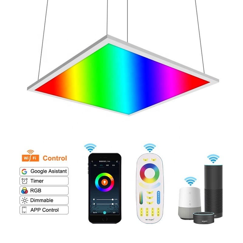 High Quality Wholesale New Arrival Rgb LED Panel Light 6060 2ftx4ft Bluetooth Wifi Zigbee Control Indoor Panel Lights