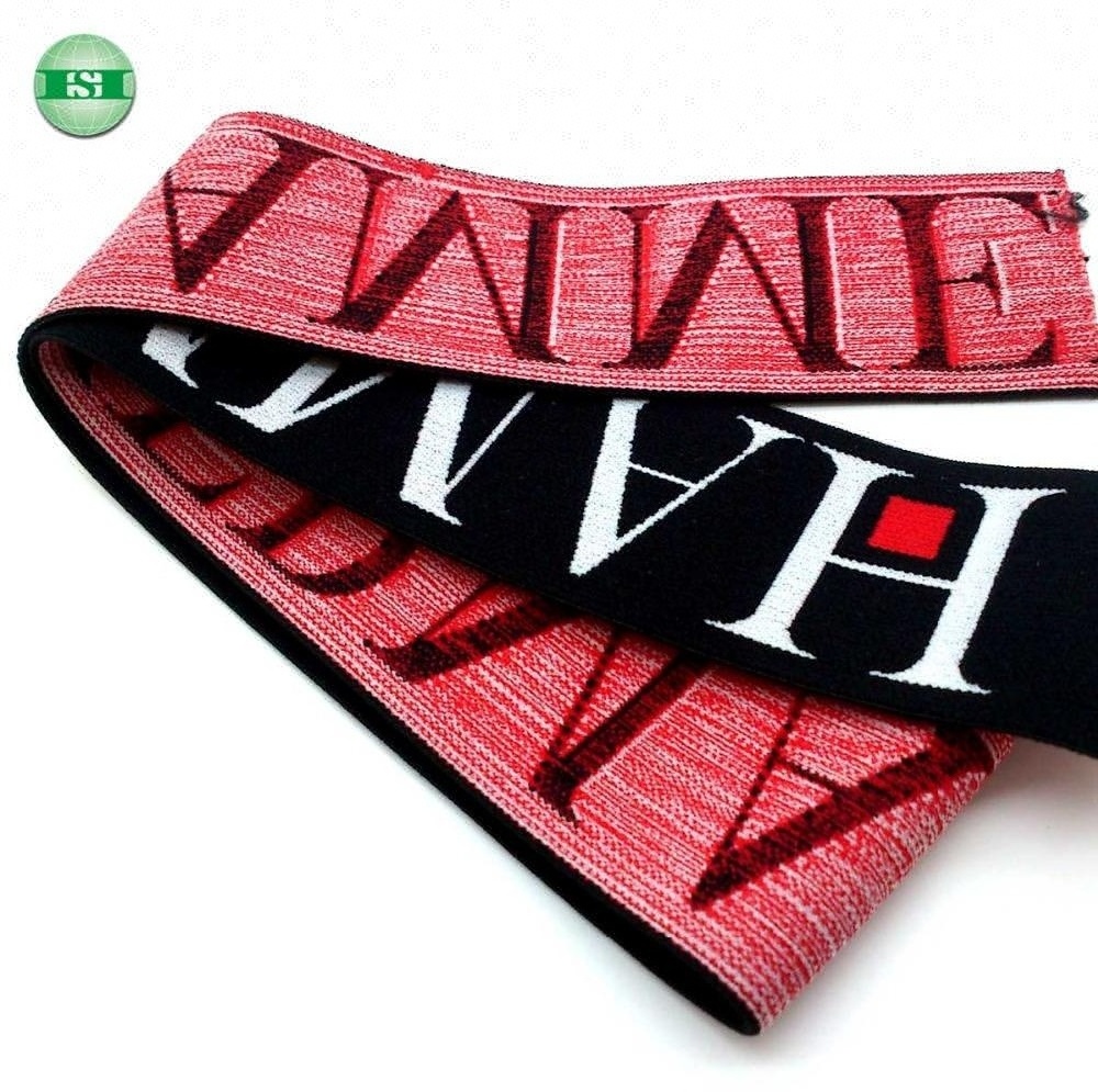 Custom logoSoft nylon jacquard elastic band