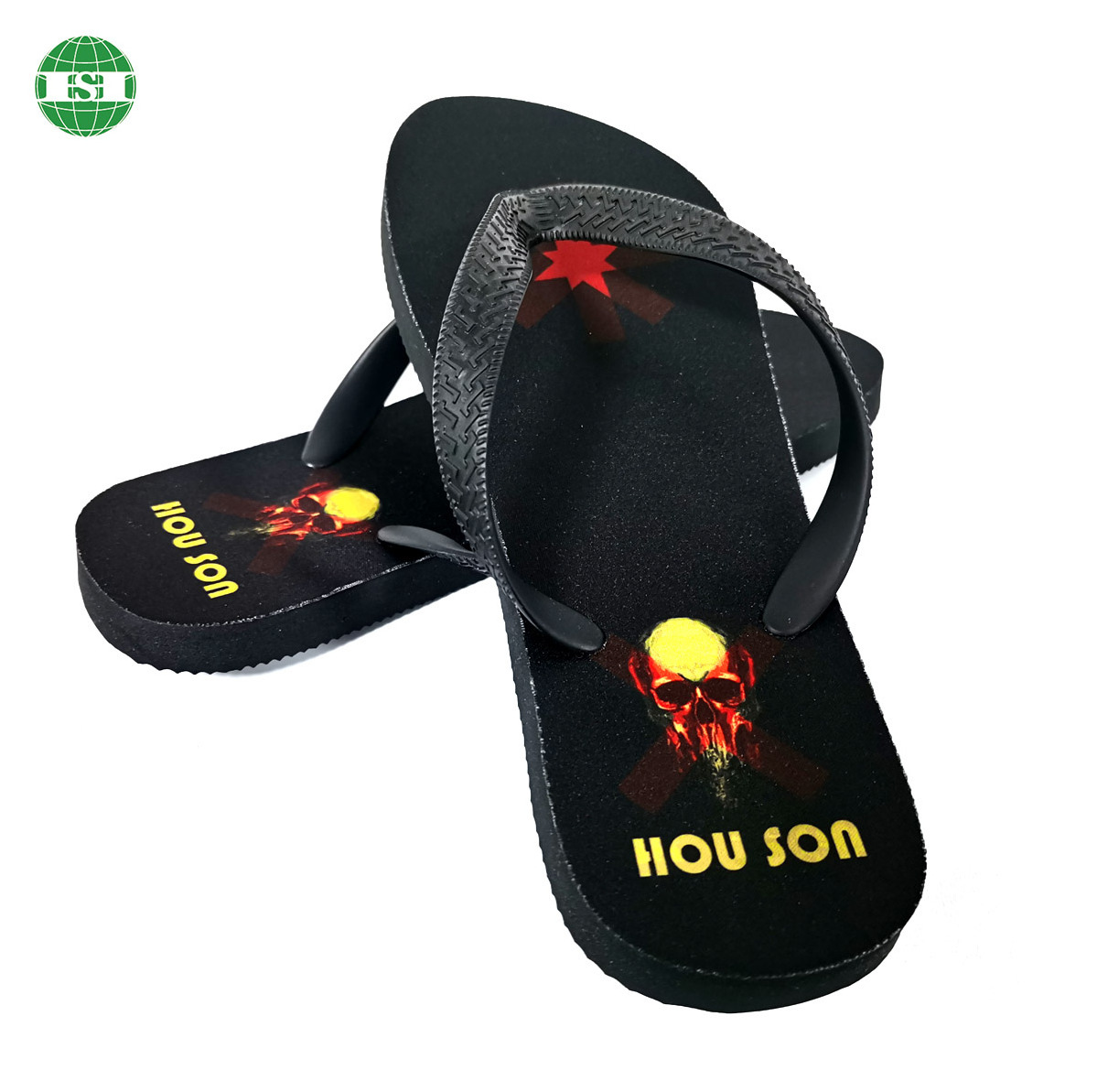 OEM your graphic slipper heat transfer all over printing Natural Rubber Flip Flops