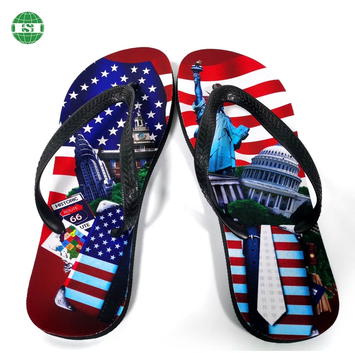 OEM your graphic slipper heat transfer all over printing Natural Rubber Flip Flops