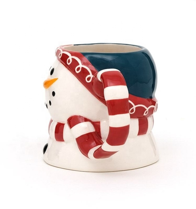 Wholesale Cute Snowman Ceramic Porcelain ceramic 3d mug christmas coffee mug christmas mugs wholesale