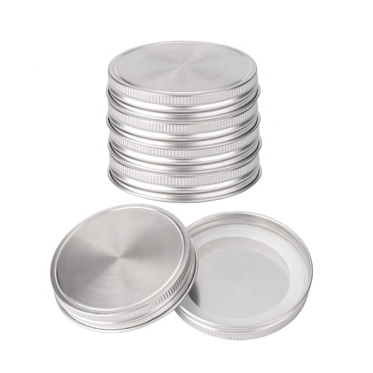 304 Stainless Steel Mason Jar Lid, 70mm Screw Cap, Mason Jar Storage Canning Lid Caps with Silicone Seals