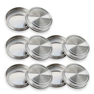 304 Stainless Steel Mason Jar Lid, 70mm Screw Cap, Mason Jar Storage Canning Lid Caps with Silicone Seals