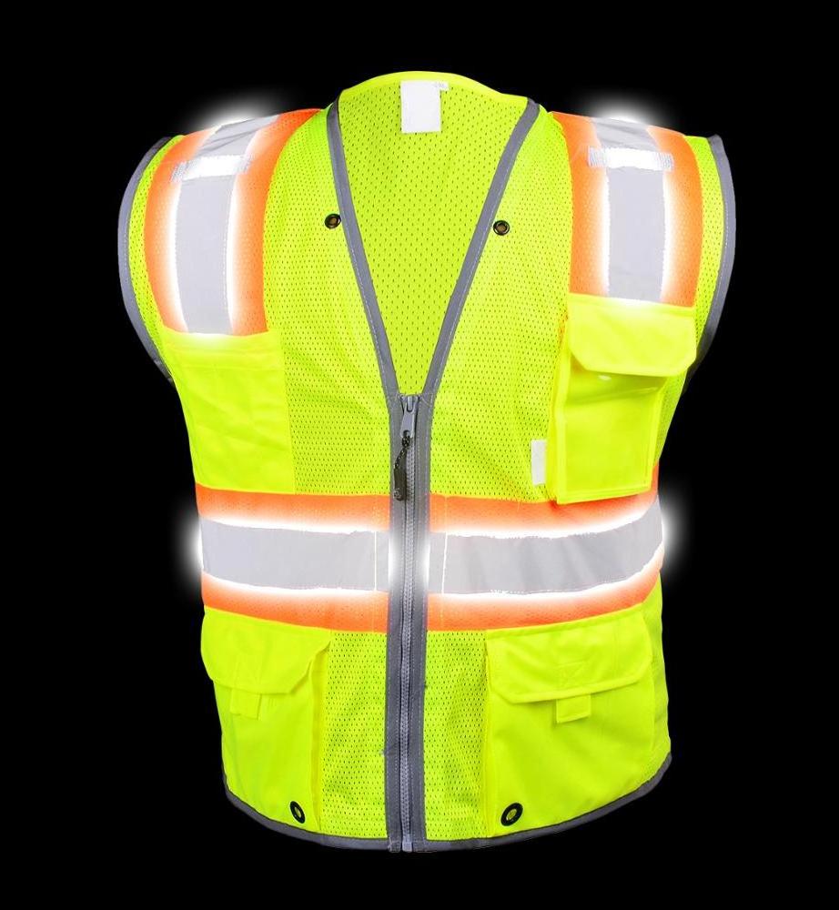 HouYuan Polyester Material Cheap Women Orange Safety Reflective Jacket Vest