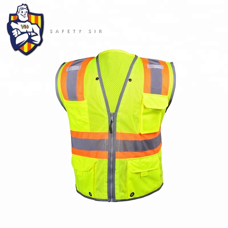 HouYuan Polyester Material Cheap Women Orange Safety Reflective Jacket Vest