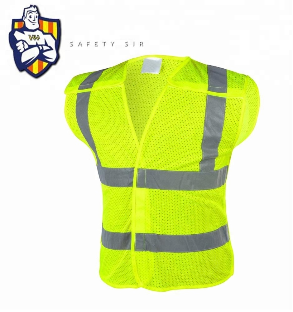 Factory Made Cheap Bright Colors Green Fluorescent Reflective Safety Vest