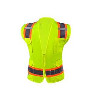 New Hot Sale High Visibility Ladies Traffic Safety Reflective Fluorescent Work Vest