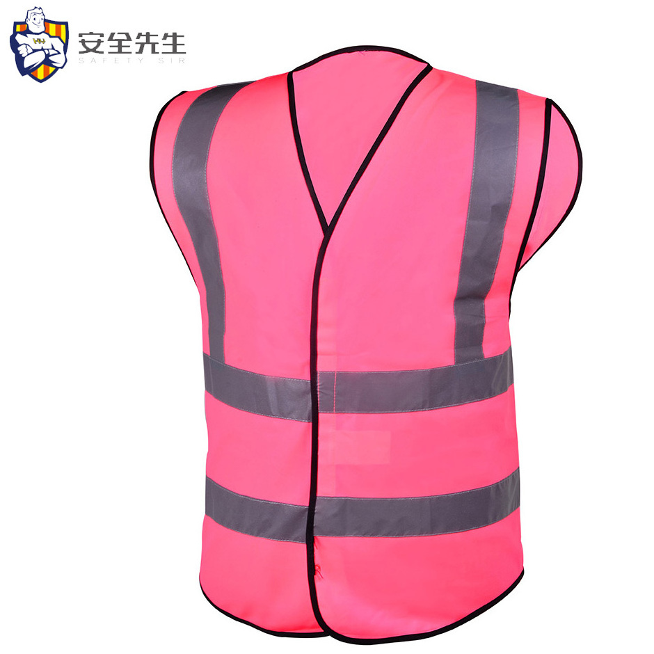 Factory Outlet Pink Style Female Use Road Work Reflective High-Visibility Safety Vests