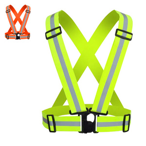 Elasticity Reflective Straps Fluorescence Work Clothing Saftey Vests