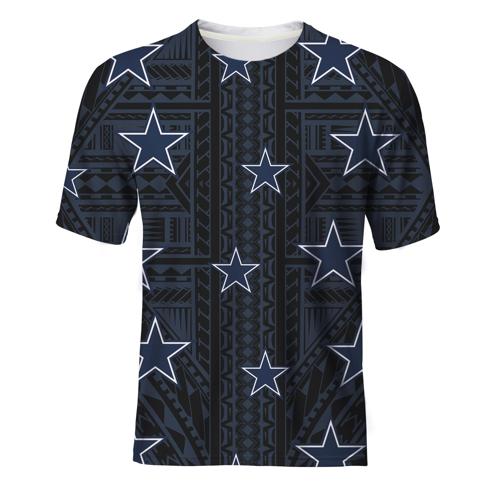 Polynesian Elei Tribal Design Custom NFL American Football Team O-neck Breathable For Mens Casual Tops T Shirts