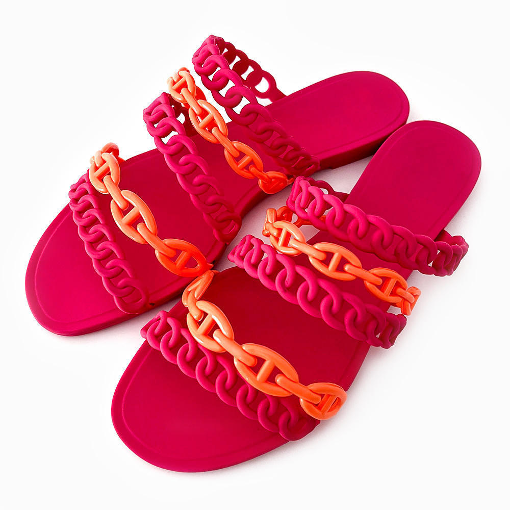 OEM Women's High Quality PVC Slide Jelly Flat Sandals Professional Plastic Slippers with Fashion Flip Flops Cheap Lady Shoes