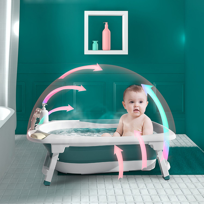 Baby folding bathtub portable thicken bath tub barrel child tubs