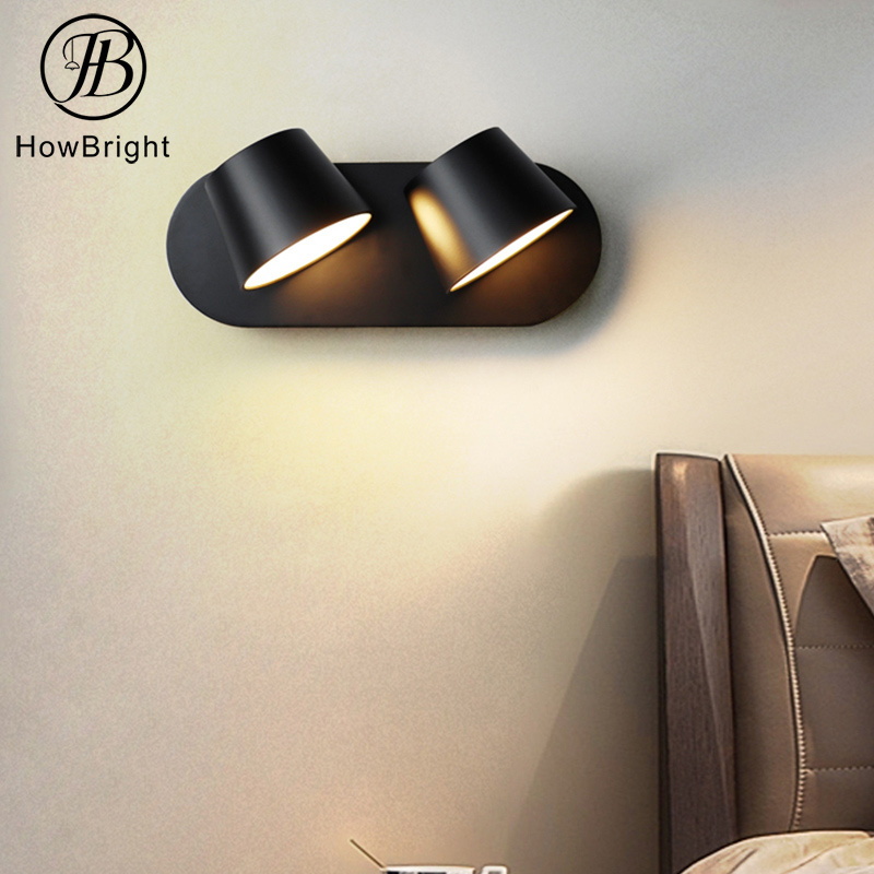 modern single light sconce wall lights indoor bedside adjustable wall mount 1/2/3 Heads corner lamp black white reading lights