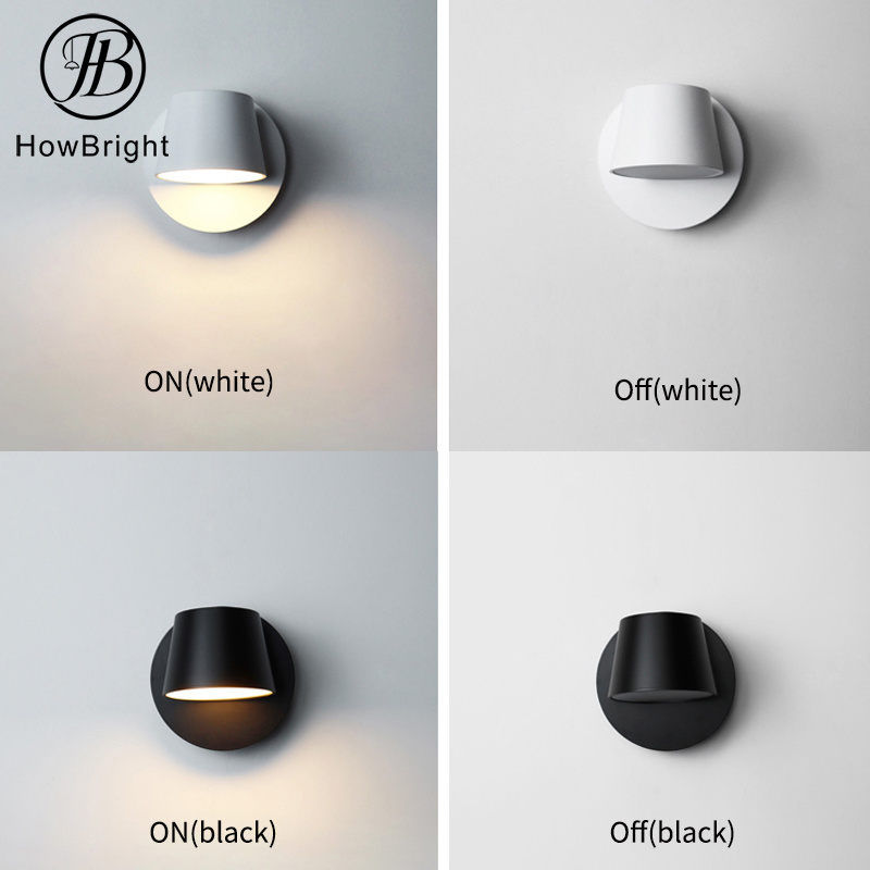 modern single light sconce wall lights indoor bedside adjustable wall mount 1/2/3 Heads corner lamp black white reading lights