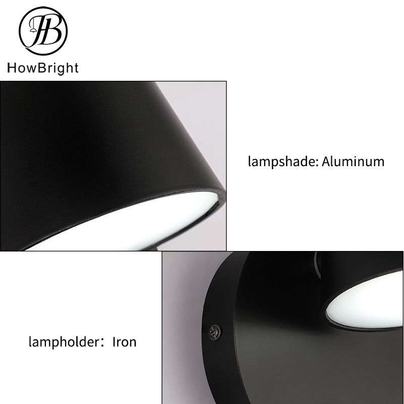 modern single light sconce wall lights indoor bedside adjustable wall mount 1/2/3 Heads corner lamp black white reading lights