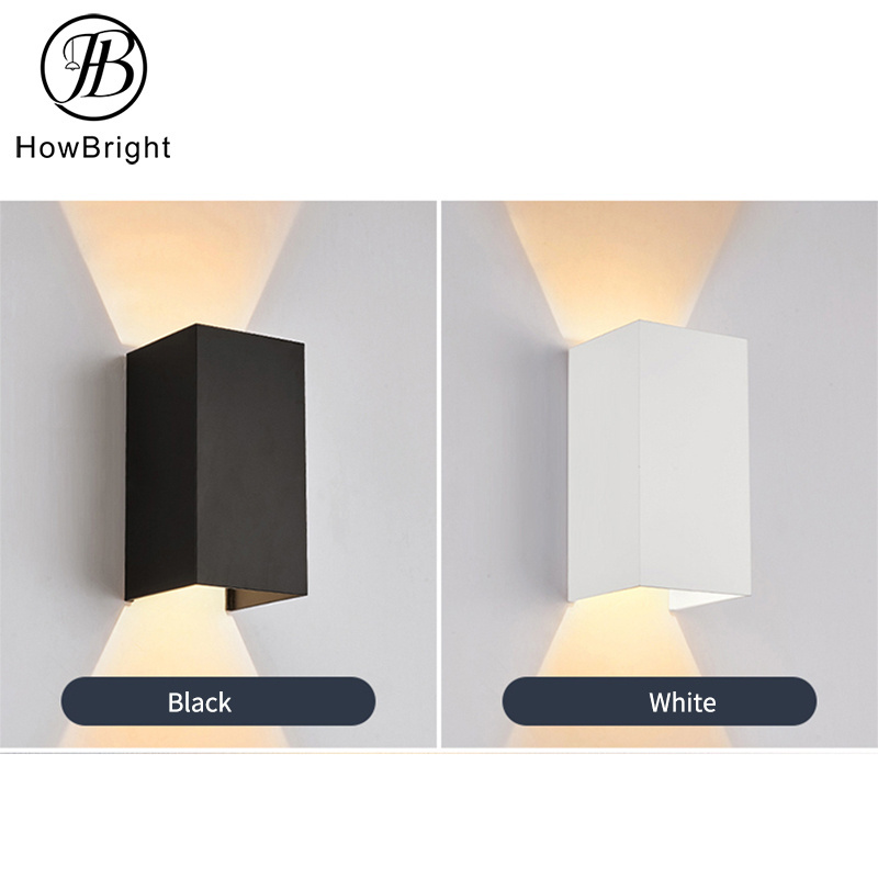 Modern outdoor  black white gold yard  IP54 waterproof LED wall spot light Up and down Porch sconce light bedroom reading light