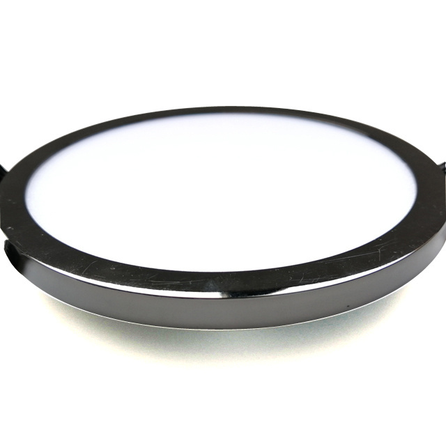 Modern White Black Gold Nickel Silver 12W Round Slim Aluminum Recessed LED Panel Light Ceiling