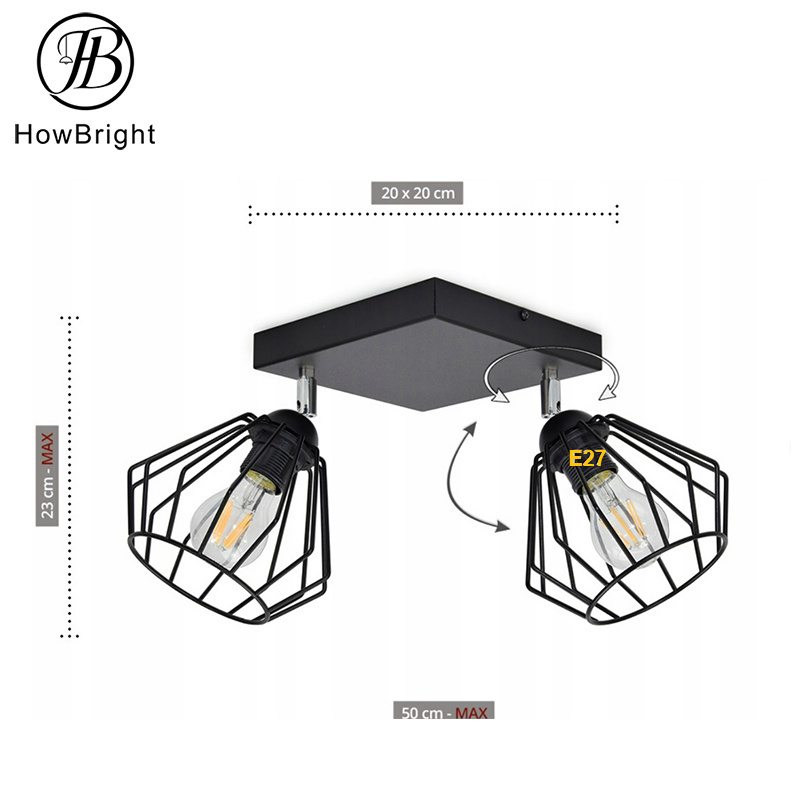 Wholesale E14 spotlight indoor 1/2/3/4 heads housing fixture pendant light decorative home black white shop hotel ceiling lamp